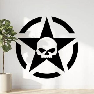 Sticker Autocollant  étoile us army  skull harley davidson skull AVw187307