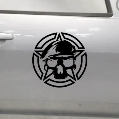 Sticker Autocollant  étoile us army  randger skull AVw187309