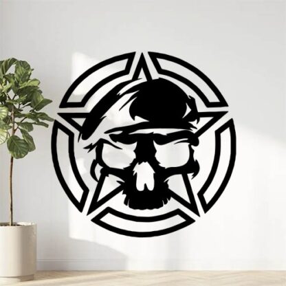 Sticker Autocollant  étoile us army  randger skull AVw187309