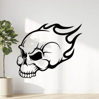 Sticker Autocollant crane en flamme skull AVw187321