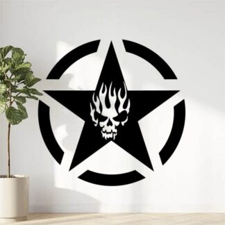 Sticker Autocollant  étoile us army skull AVw187323