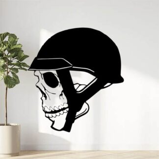 Sticker Autocollant  crâne avec casque skull AVw187327