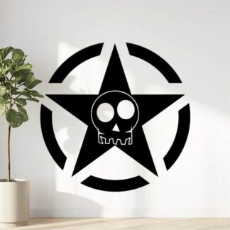 Sticker Autocollant  étoile us army   comic skull AVw187342