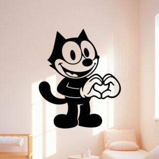 Sticker autocollant Félix chat fait Coeur avec doigts décoration decostickerstore - BRADCS