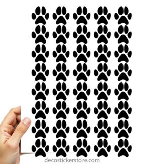 sticker autocollant 40 gommettes empreintes animaux CR9S9