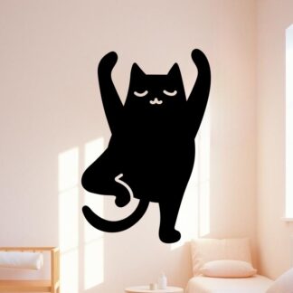 sticker autocollant animaux chat zen yoga 3 DLW2G