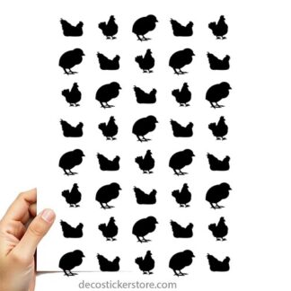 40 gommettes adhésives poule DPXHN