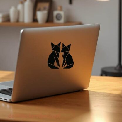 sticker autocollant animaux origami renard 7 DPZXZ