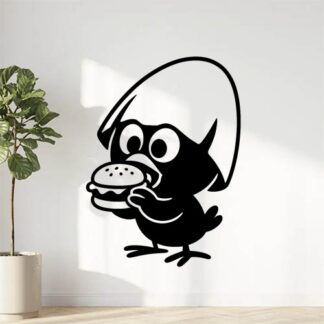 Sticker autocollant Calimero mange un burger décoration decostickerstore - V8UWR5