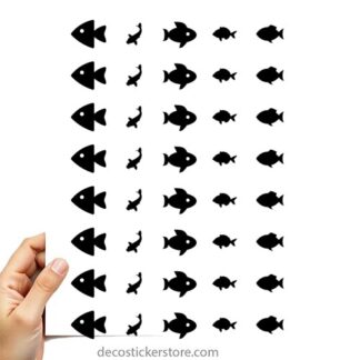 40 gommettes adhésives poissons EDANR