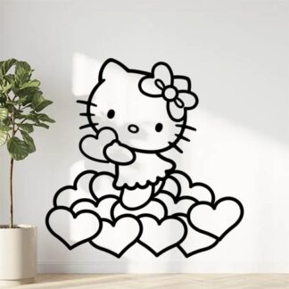 Sticker Autocollant hello kitty coeurs hero  EN552