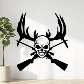 Sticker Autocollant Tête de mort Chasse