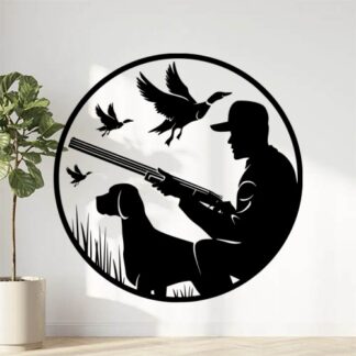 Sticker Autocollant Chasseur et Canard