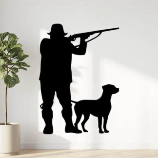 Sticker Autocollant Chasseur et son chien