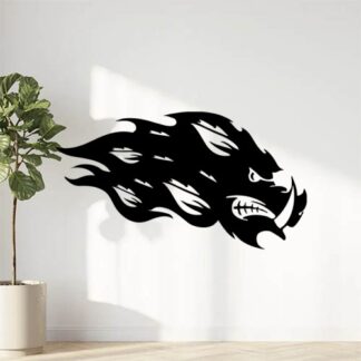 Sticker Autocollant Sanglier flamme droite