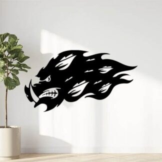 Sticker Autocollant Sanglier flamme gauche
