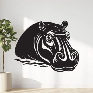 Sticker Autocollant hippopotame animaux  FL926