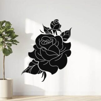 Sticker Autocollant roses et bouton fleur  FLW21041