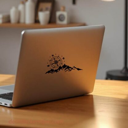 Sticker Autocollant Boussole Montagne