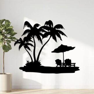 Sticker Autocollant Plage Cocotier