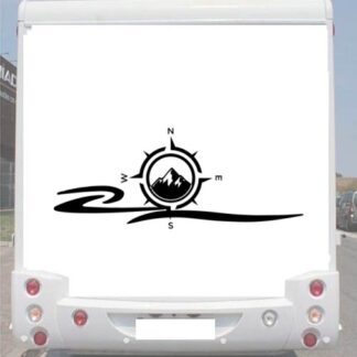 Sticker Autocollant Déco Boussole Route Droite