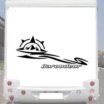 Sticker Autocollant Déco Boussole Baroudeur Droite
