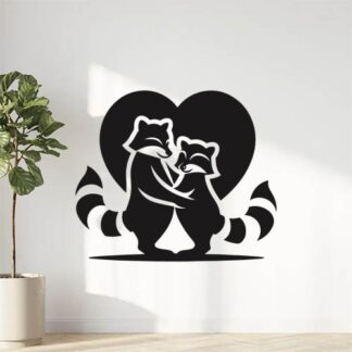sticker autocollant animaux racoon Coeur 3 GIO8Y