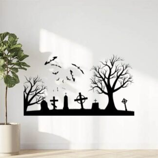 Sticker Autocollant paysage halloween  H15