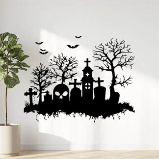 Sticker Autocollant paysage halloween  H19