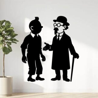 Sticker autocollant Tintin et professeur Tournesol décoration decostickerstore - HISWAF