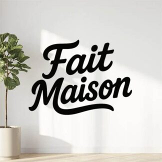 Sticker autocollant Texte « fait maison » stylé décoration decostickerstore - HJEM69