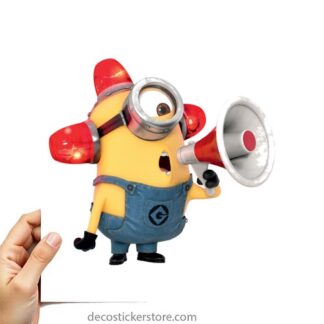Sticker Autocollant  minion megaphone imprimé IMP20231430