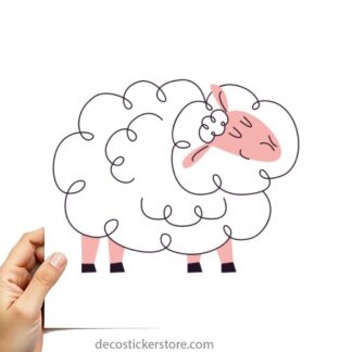 Sticker Autocollant mouton animal imprimé IMP2428
