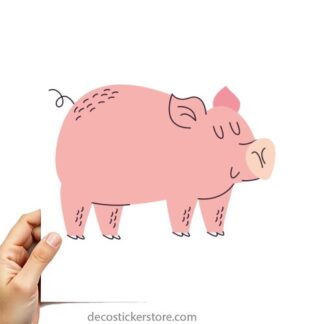 Sticker Autocollant cochon animal imprimé IMP2431