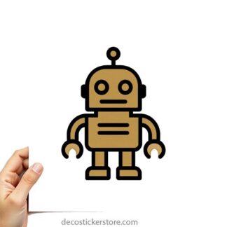 Sticker autocollant כתובית רובוט בזהב décoration decostickerstore - JDUNBF