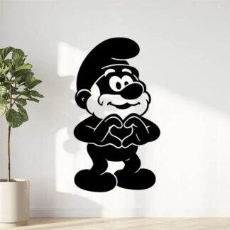 Sticker autocollant Grand schtroumpf fait Coeur avec doigts décoration decostickerstore - KPEL7D