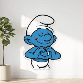 Autocollant Schtroumpf fait cœur avec doigts décoration decostickerstore - L4HEXJ