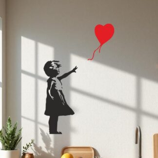 Sticker Autocollant     La Fille Au Ballon Couleur street art L87289