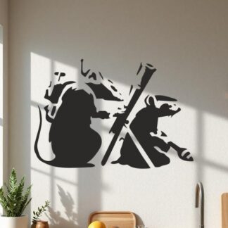 Sticker Autocollant     Rats Soldats Mortier street art L87306