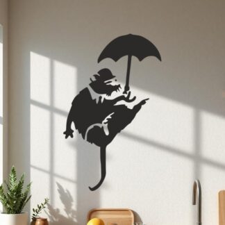 Sticker Autocollant     Rat Parapluie street art L87319