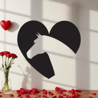 Sticker Autocollant coeur cheval animal love  LOV54490