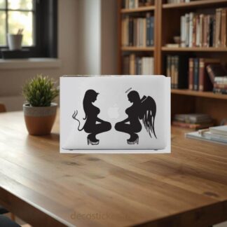 Sticker Autocollant ange et démon macbook  MB0921