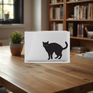 Sticker Autocollant chat noir macbook  MB0968
