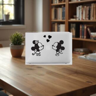 Sticker Autocollant mickey et minnie macbook  MB1153