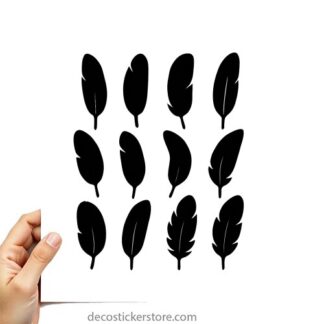 Sticker autocollant planche 12 plumes décoration decostickerstore - METJTV