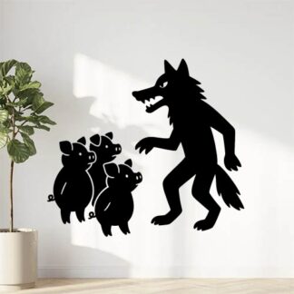 Sticker autocollant loup et cochon décoration decostickerstore - MWDTTV