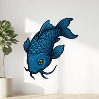 Autocollant Japon carpe koï bleue décoration decostickerstore - MXFLLZ