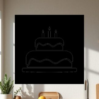 Sticker Autocollant gateau anniversaire nourriture NF18736