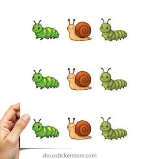 Gommettes planche 10x15cm animaux escargot chenille NS5WM