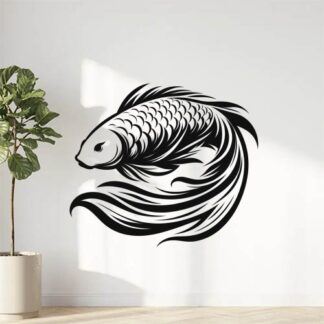 Sticker Autocollant poisson combattant pêche P1214